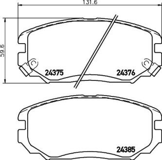 Гальмівні колодки пер. Tucson 04-10 (mando) HELLA 8DB355012-461