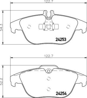 Колодки гальмівні дискові комплект; задн. HELLA 8DB 355 012-741