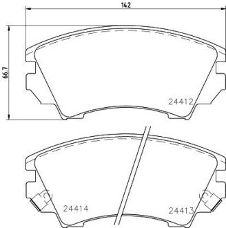 CHEVROLET Комплект гальмівних колодок CAMARO 3.6 11-, OPEL, SAAB HELLA 8DB 355 013-041