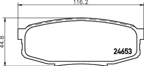 Колодки гальмівні дискові комплект; задн. HELLA 8DB 355 013-771