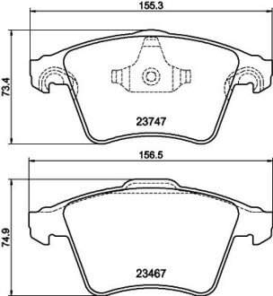 Колодки гальмівні дискові комплект; передн. HELLA 8DB355013821