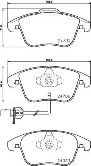 Колодки гальмівні дискові комплект; передн. HELLA 8DB 355 013-861