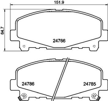 Гальмівні колодки пер. Honda Accord VIII 08- (akebono) HELLA 8DB355013-881 (фото 1)