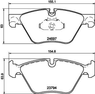 BMW Тормозные колодки передн.5 F10 518d/528i 11- HELLA 8DB 355 014-351