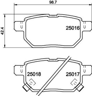 Гальмівні колодки зад. Toyota Corolla/Yaris 05- HELLA 8DB355014-991