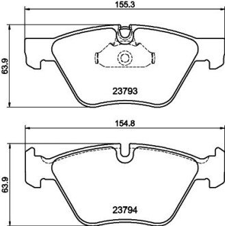 Колодки гальмівні дискові комплект; передн. HELLA 8DB 355 015-031