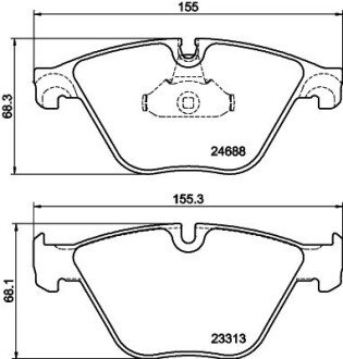 Колодки гальмівні дискові комплект; передн. HELLA 8DB 355 015-261