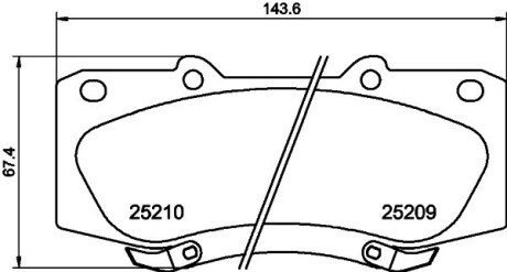 Колодки гальмівні дискові комплект; передн. HELLA 8DB355015821