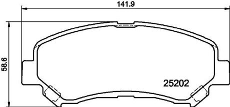 Гальмівні колодки пер. X-Trail/Qashqai 07- (Akebono) HELLA 8DB 355 015-911