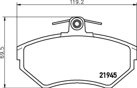 Колодки гальмівні дискові комплект; передн. HELLA 8DB355018241