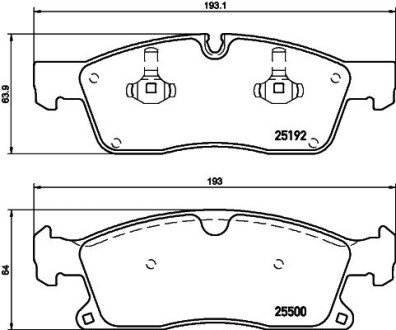 Колодки гальмівні дискові комплект; передн. HELLA 8DB355019821