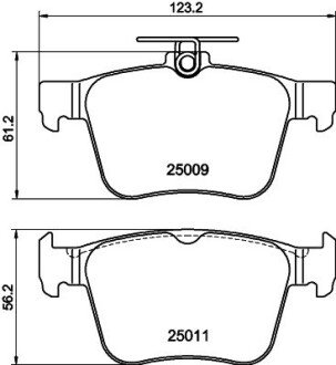 VW Тормозн.колодки задн.Audi A3,Golf VII,Touran 12- HELLA 8DB 355 020-261