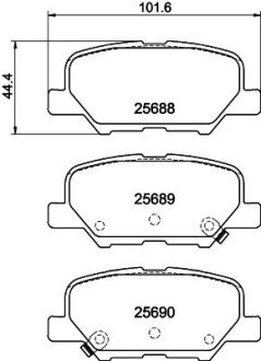 Колодки гальмівні дискові комплект; задн. HELLA 8DB355020291