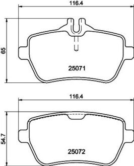 Гальмівні колодки зад. MB SL R231 12- HELLA 8DB355020-471