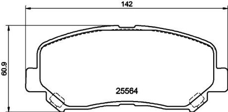 Колодки гальмівні дискові комплект; передн. HELLA 8DB355020511