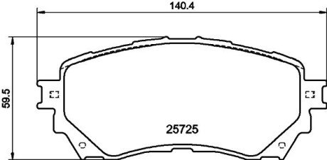 Колодки гальмівні дискові комплект; передн. / Mazda 6 GJ 2012> HELLA 8DB355020901