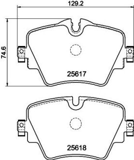 Гальмівні колодки пер. F40/F45/F46/G20/F90/G31/F97 14- HELLA 8DB 355 023-131