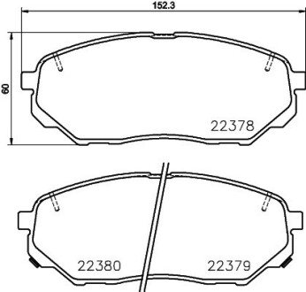 Колодки гальмівні дискові комплект; передн. HELLA 8DB355024901