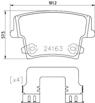 Гальмівні колодки зад. Chrysler 300c 04- HELLA 8DB355025-051 (фото 1)