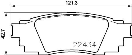 TOYOTA колодки гальм. задні C-HR 16- HELLA 8DB 355 025-121