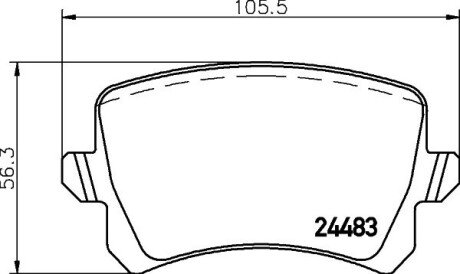 Гальмівні колод. задн. VW Passat 05- (диск 288мм) HELLA 8DB 355 025-331