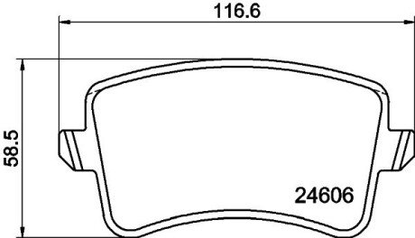 Колодки гальмівні дискові комплект; задн. HELLA 8DB355025381