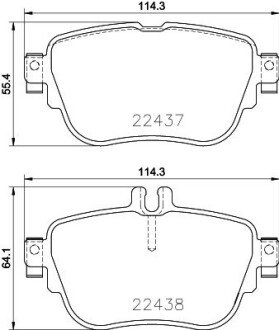 Колодки гальмівні дискові комплект; задн. / MB E-class W213 2016> HELLA 8DB355025781