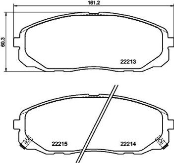 Колодки гальмівні, дискове гальмо HELLA 8DB355039441 (фото 1)