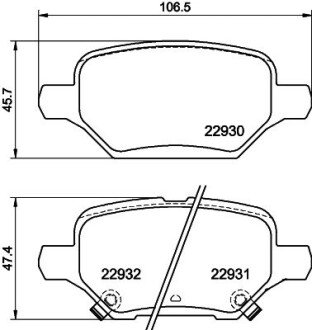 OPEL Гальмівні колодки задні MOKKA / MOKKA X 1.4 12- HELLA 8DB 355 040-181