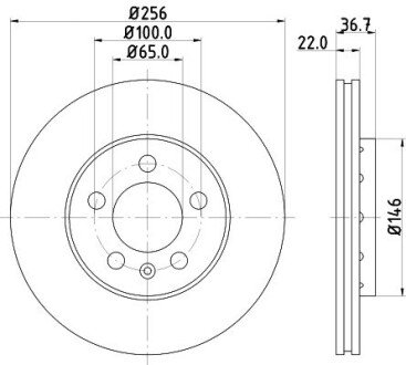 Диск гальмівний з покриттям PRO; передн. HELLA 8DD 355 105-361