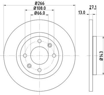 PRO PEUGEOT диск гальмівний перед. Partner 96- HELLA 8DD 355 105-751