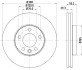 PRO VW Диск гальмівний передн. вентил. T5 1.9Tdi 2.5Tdi 2.0i 03-, Touareg HELLA 8DD 355 109-661 (фото 4)