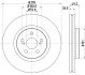 PRO TOYOTA гальмівний диск передн. Avensis 2.0d/2.4i 03- HELLA 8DD 355 111-651 (фото 4)