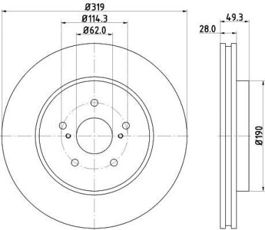 Диск гальмівний з покриттям PRO; передн. HELLA 8DD355114981