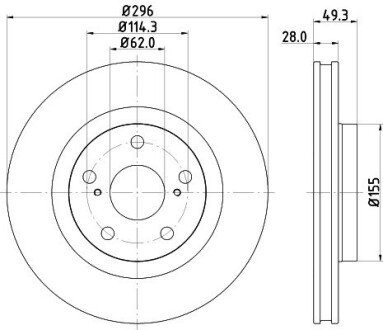 Диск гальмівний з покриттям PRO; передн. HELLA 8DD 355 118-561