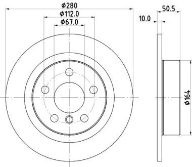 PRO BMW Диск гальмівний задній X1/F48 HELLA 8DD 355 122-661 (фото 1)