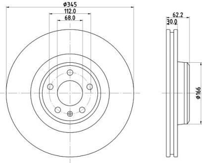 Диск гальмівний HELLA 8DD355126861