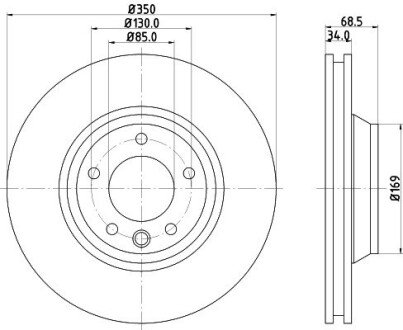 PRO HIGH CARBON AUDI диск гальм. передн прав. Q7 06- VW Touareg 5.0TDI HELLA 8DD 355 128-071