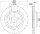 PRO HIGH CARBON DB Диск гальмівний задній 320*24 W221 HELLA 8DD 355 128-751 (фото 4)