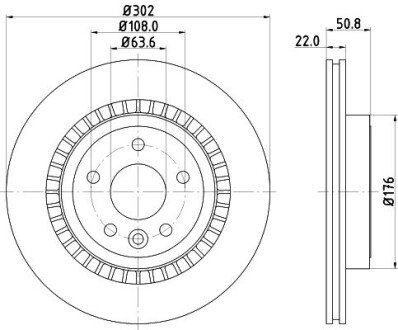 PRO HIGH CARBON VOLVO диск гальмівний задн. XC60 08- HELLA 8DD 355 129-151