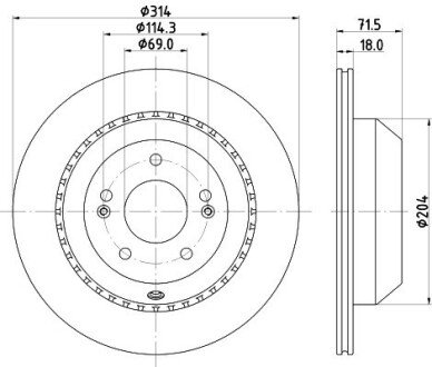 PRO KIA диск гальм. задн. SORENTO 15- HELLA 8DD 355 131-881