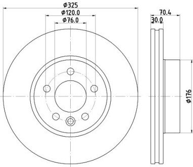 PRO HIGH CARBON VW Диск гальм. передн. CRAFTER 2.0 16-, GRAND CALIFORNIA 2.0 19- HELLA 8DD 355 132-211