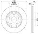 PRO MAZDA Диск гальмівний передній CX-5 (KF) 2.2 D 17-, CX-9 (TC) 2.5 T 16-, 6 (GJ, GL) 2.2 D HELLA 8DD 355 132-691 (фото 4)