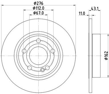 PRO DB Гальмівний диск задн. W177 18- HELLA 8DD 355 133-061