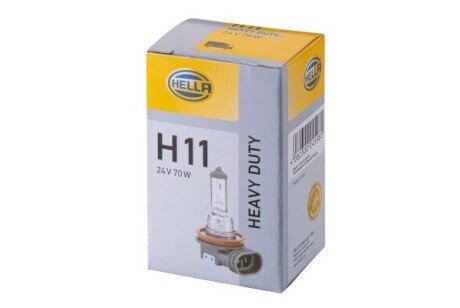 Лампа розжарювання HEAVY DUTY H11 24V 70W PGJ19-2 HELLA 8GH 008 358-241