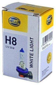 H8 12V 35W Лампа розжарювання WHITE LIGHT UP TO 300h, UP TO 4200 KELVIN HELLA 8GH 223 498-141