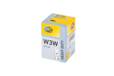 Лампа розжарювання, W3W 24V 3W W 2,1 x 9,5d HELLA 8GP003594241