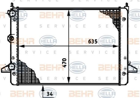Радіатор системи охолодження HELLA 8MK376720501