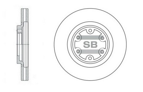 Диск тормозной (кратно 2) передний (вентилируемый) Terracan (D=280.1mm) Hi-Q (SANGSIN) SD1049