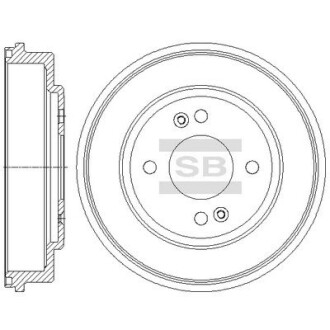 Барабан гальміний (кратно 2) Hyundai Getz (02-) (D=243.2mm) HI-Q Hi-Q (SANGSIN) SD1079